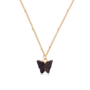 

Acrylic Butterfly Pendant Chain Necklace, Black