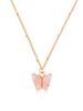 Acrylic Butterfly Pendant Chain Necklace -  