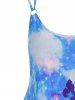 Plus Size Dandelion Tie Dye Butterfly Cutout Tunic Tank Top -  