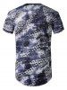 Tie Dye Sheer Patch Hole Longline T Shirt -  