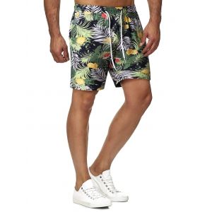 

Drawstring Tropical Print Shorts, Multi
