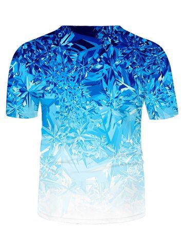 

Digital Ice Print Crew Neck Ombre Casual T Shirt, Multi
