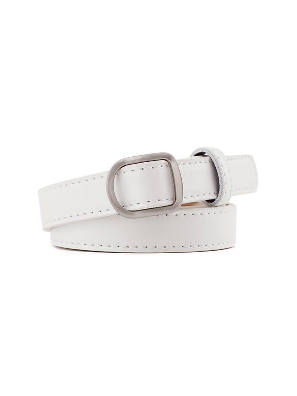 

Brief Jeans Waist Buckle Belt, White