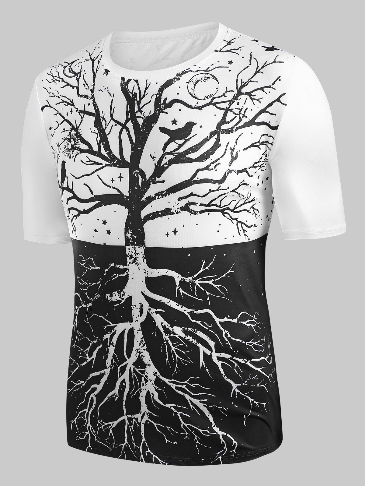 

Two Tone Life Tree Reflection Print T-shirt, White