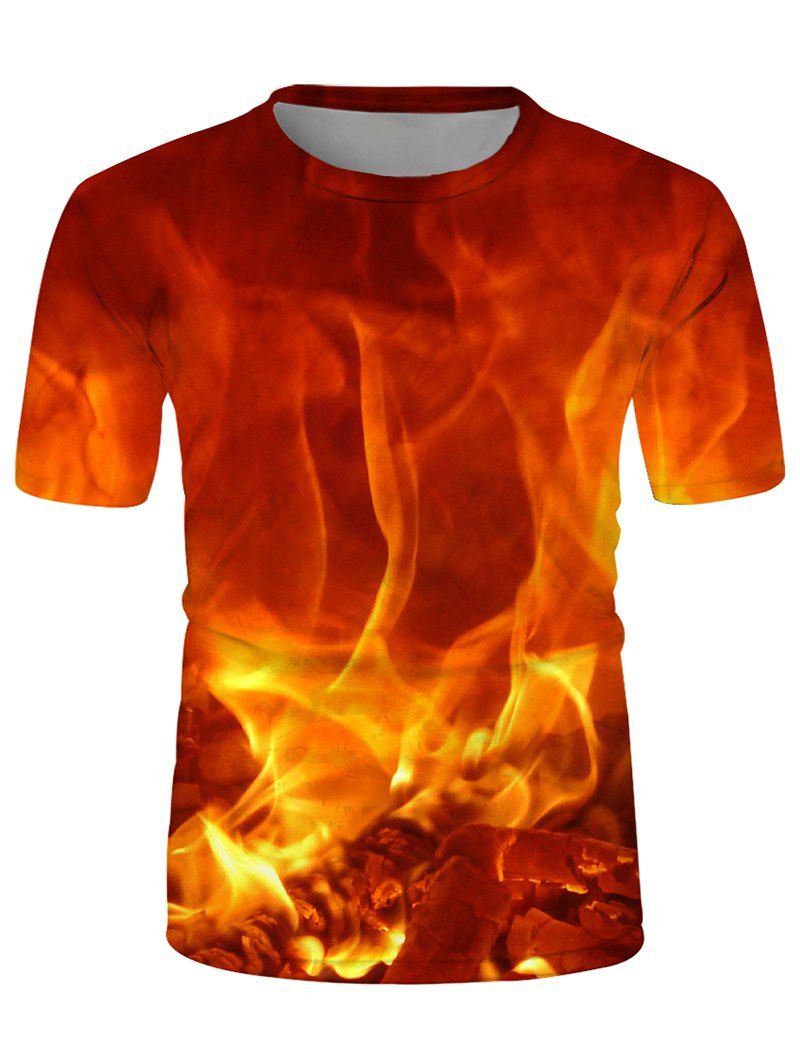 

Digital Fire Print Crew Neck Short Sleeve Tee, Multi