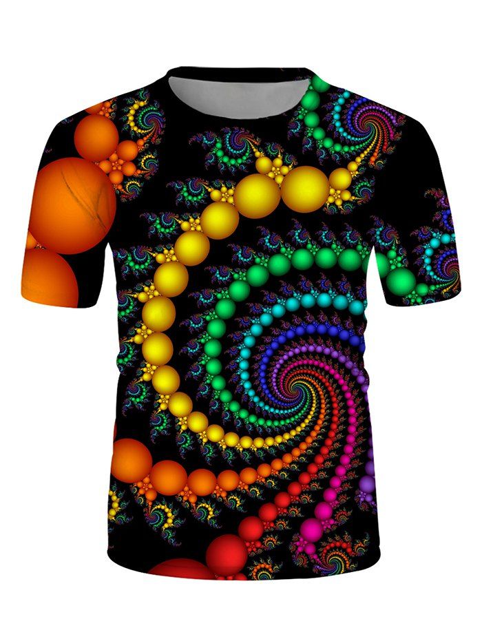 

Colorful Ball Swirl 3D Print Short Sleeve T-shirt, Multi