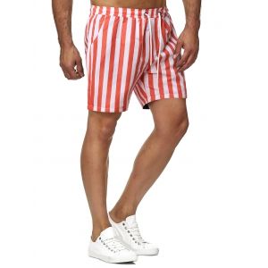 

Contrast Color Stripes Pattern Beach Shorts, Multi