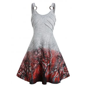 

Tree Print Dip Dye Cami A Line Dress, Carbon gray