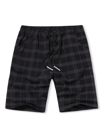 

Plaid Print Drawstring Casual Shorts, Multi