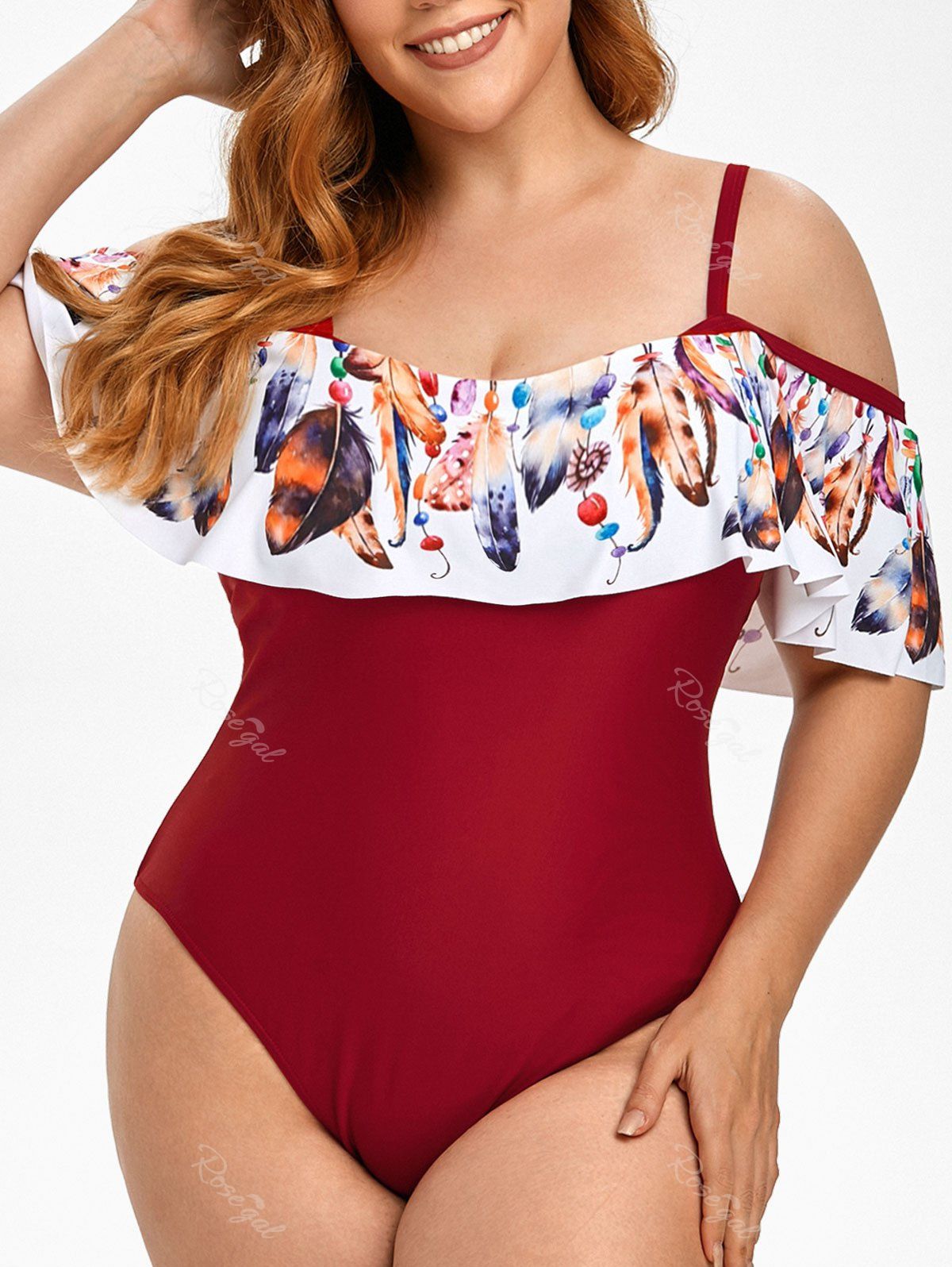 cold shoulder swimsuit plus size