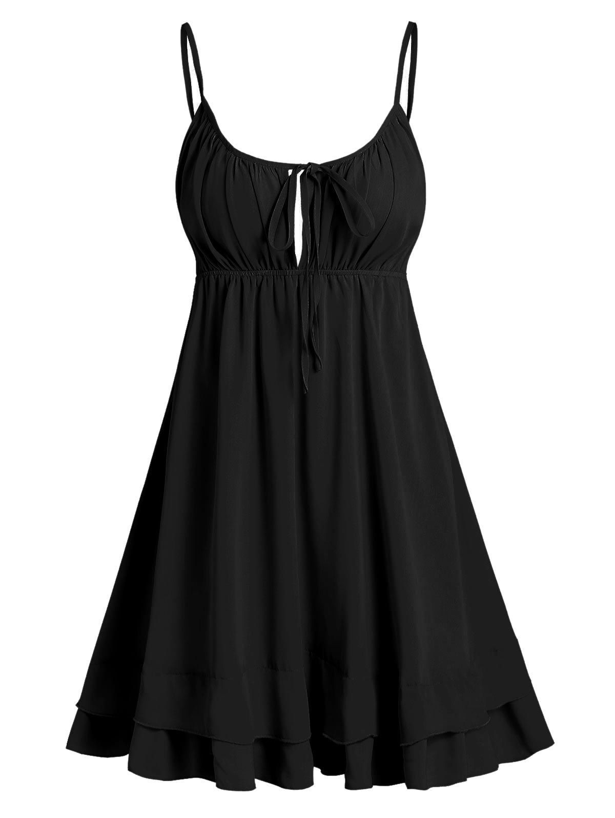 

Open Back Tie Knot Cami Dress, Black