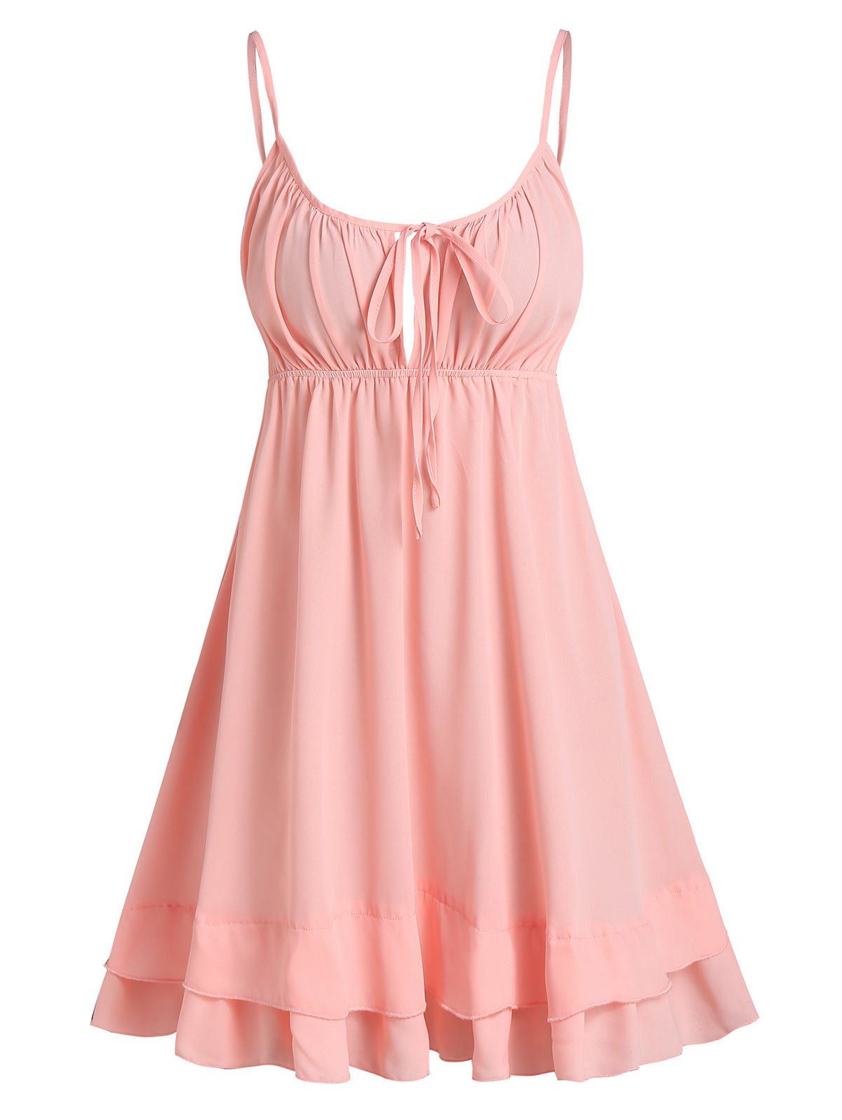 

Open Back Tie Knot Cami Dress, Pink