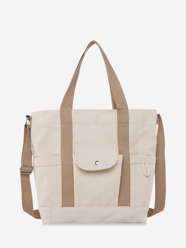 

Canvas High Capacity Crossbody Bag, White