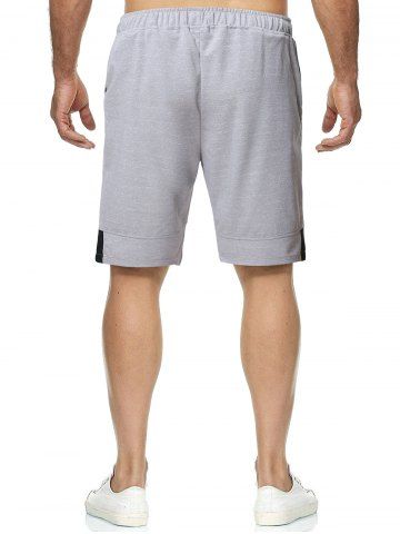 

Drawstring Contrast Marled Sweat Shorts, Gray
