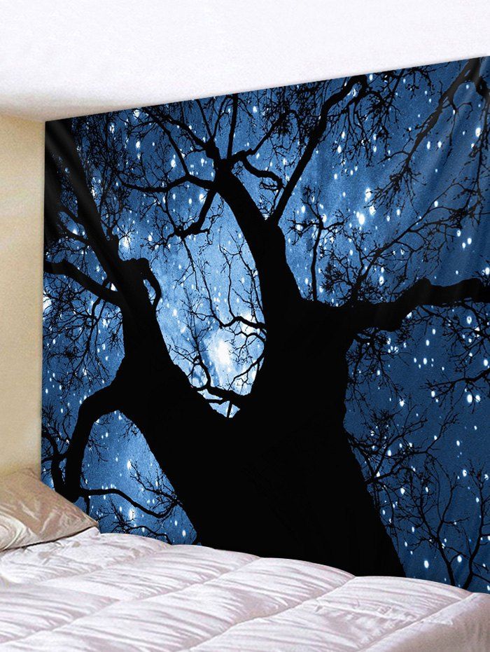 

Tree Starry Sky Print Tapestry Wall Hanging Art Decoration, Multi