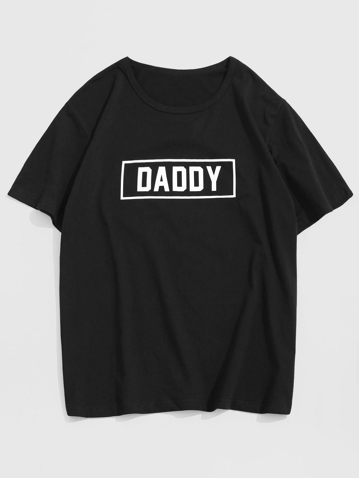 

Daddy Graphic Short Sleeve Casual T Shirt, Black