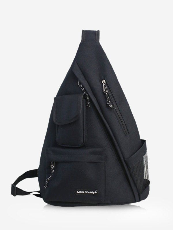 

One Strap Multi-pocket Large Capacity Backpack, Black