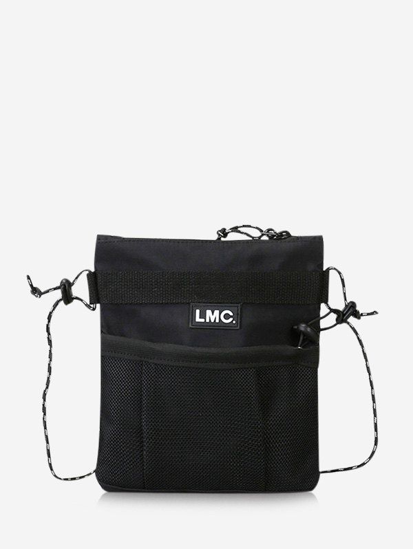 Letter Square Leisure Crossbody Bag, Black