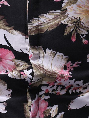 

Flower Leaf Print Vacation Shirt, Multi-f