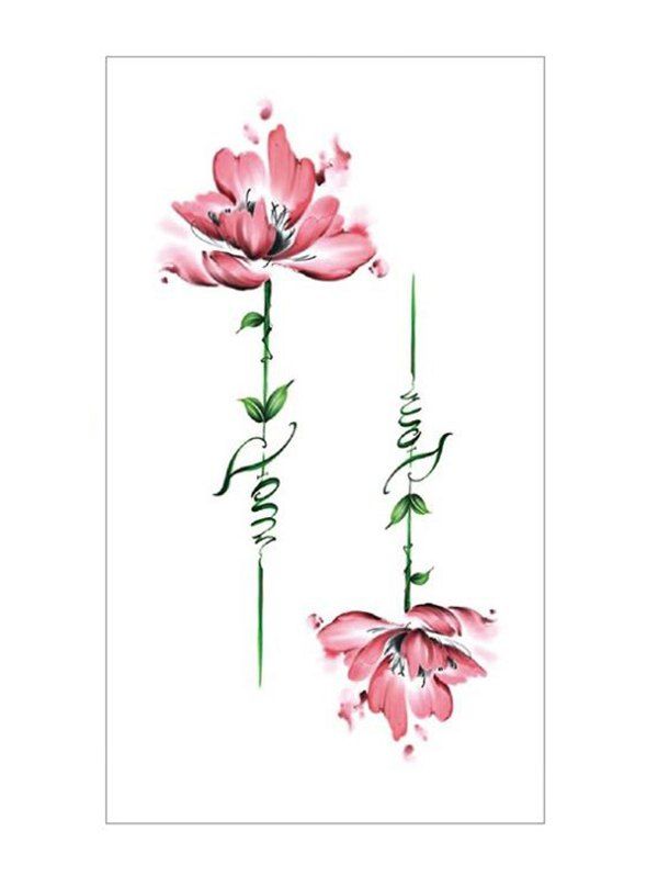

Flowers Pattern Water Transfer Tattoo Sticker, Flamingo pink