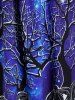 Robe d'Halloween Asymétrique Motif de Citrouille avec Nœud Papillon de Grande Taille - Noir L