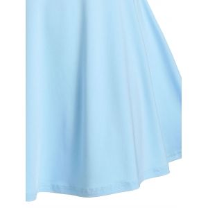 

Sleeveless Crossover Mini Flare Dress, Day sky blue