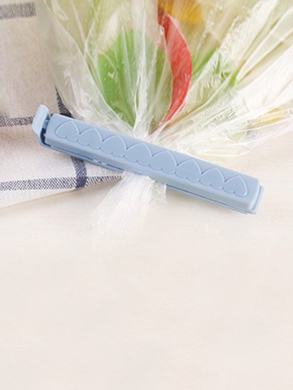 

5Pcs Fresh Food Snack Plastic Bag Sealing Clip Set, Baby blue