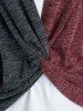 Plus Size Twisted Two Tone Bicolor Sweater and Tank Top Set -  