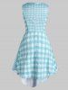 Plus Size Plaid Asymmetrical Dress -  