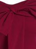 Cold Shoulder Bowknot Detail Vintage Mini Dress -  