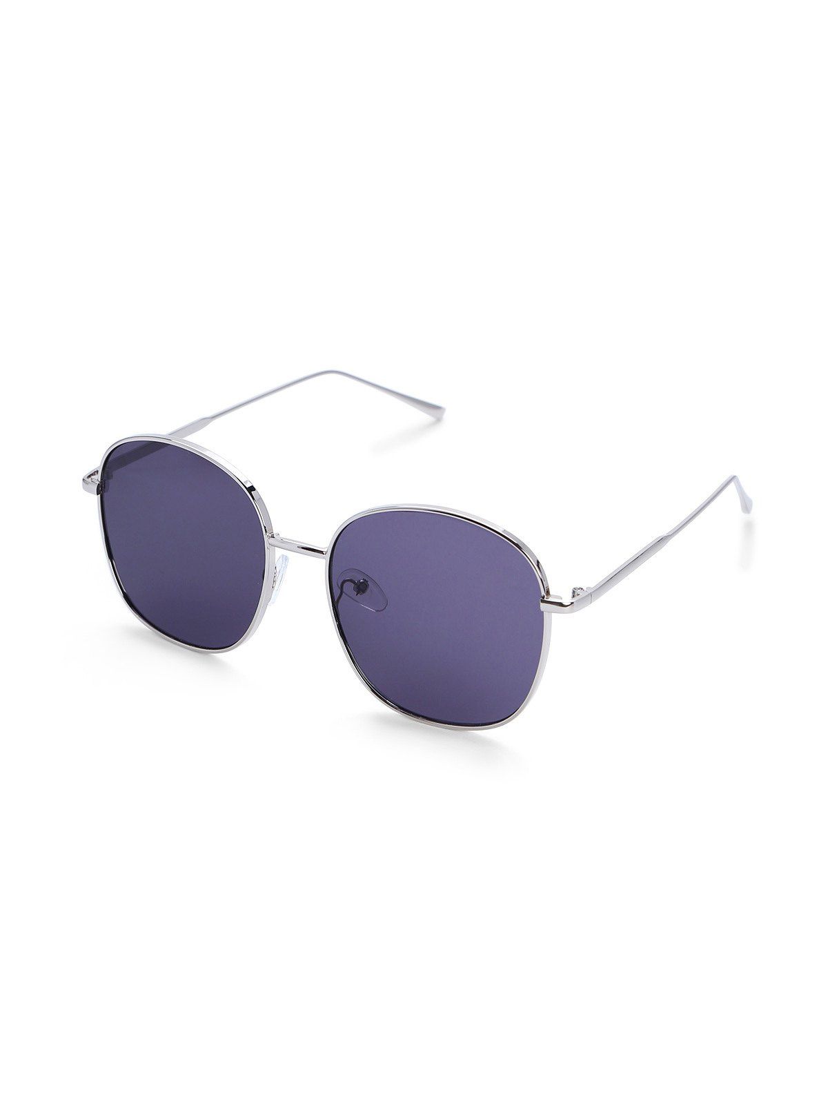 

Retro Square Metal Polarized Sunglasses, Purple