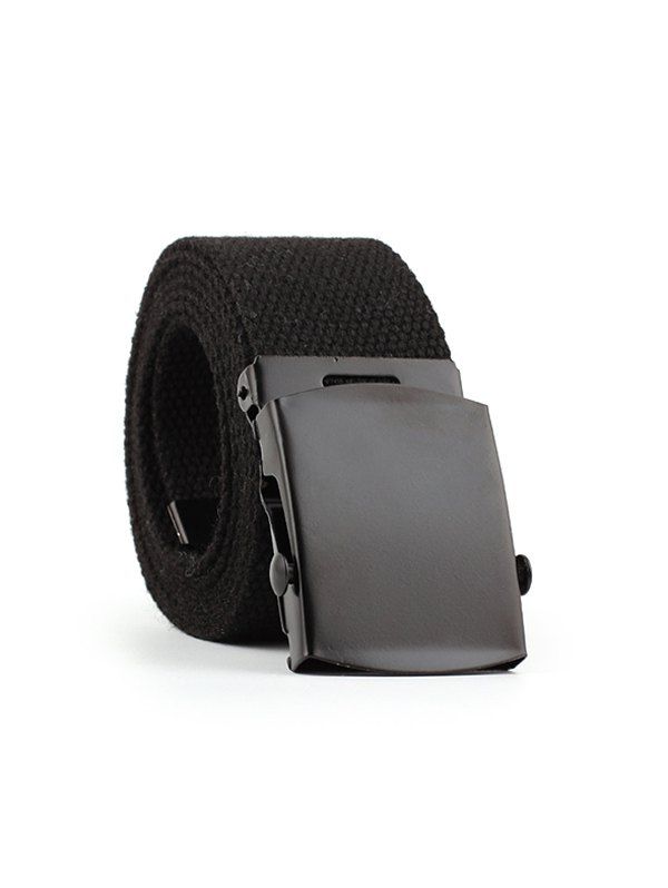 

Casual Canvas Solid Buckle Belt, Black