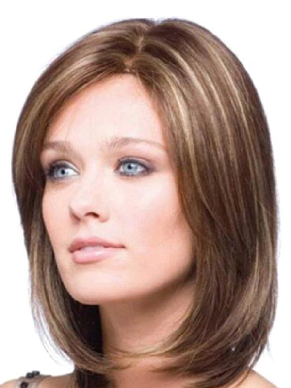 

Medium Side Part Straight Synthetic Wig, Camel brown