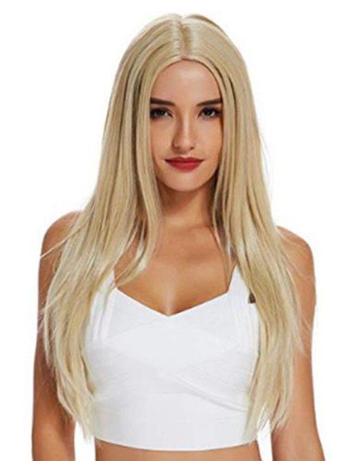 

Long Straight Center Part Blonde Synthetic Wig, Golden