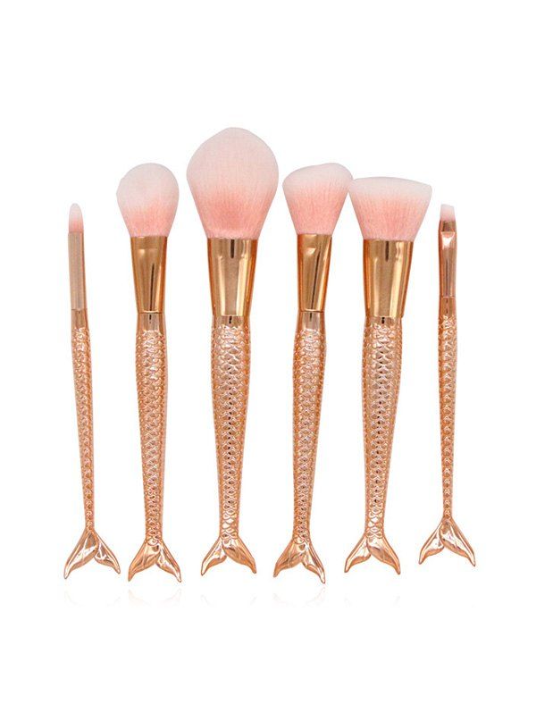

Mermaid Handle Makeup Brushes Set, Yellow