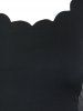 Robe Rétro d'Halloween Festonnée Crâne Chauve-souris Citrouille Imprimés de Grande Taille - Noir L