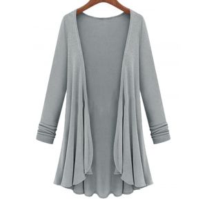 

Plus Size Longline Duster Coat, Gray