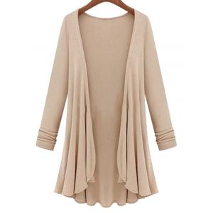 

Plus Size Longline Duster Coat, Light coffee