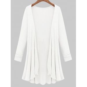 

Plus Size Longline Duster Coat, White