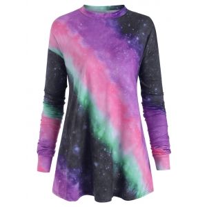 

Plus Size Tie Dye T Shirt, Purple