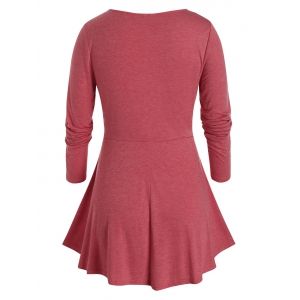 

Plus Size Sequined Long Sleeve Tunic Tee, Valentine red