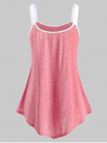 Lace Panel Button Embellished Casual Tank Top