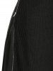Robe Tricotée Panneau en Mousseline avec Zip Latéral - Noir M