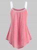 Lace Panel Button Embellished Casual Tank Top -  