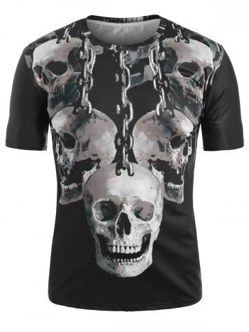 

Skull Printed Short Sleeve T-shirt, Black