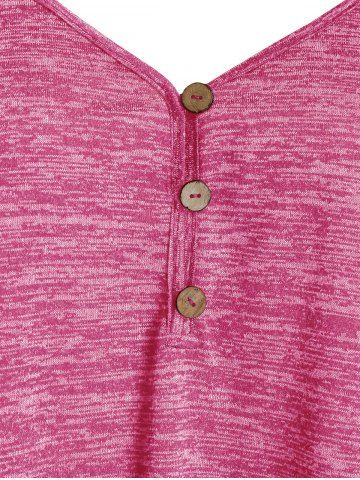 

Plus Size A Line Lace Panel T-shirt, Rose red