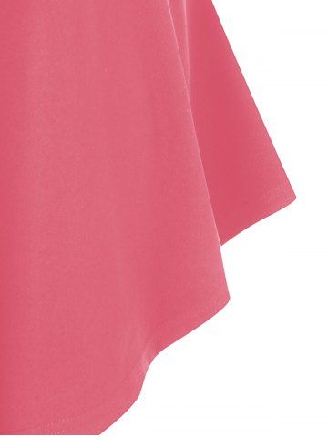 Plus Size Rose Embroidered Lace Up Sequin Tank Top