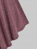 Plus Size Ribbed Contrast Lace Asymmetric Knitwear -  