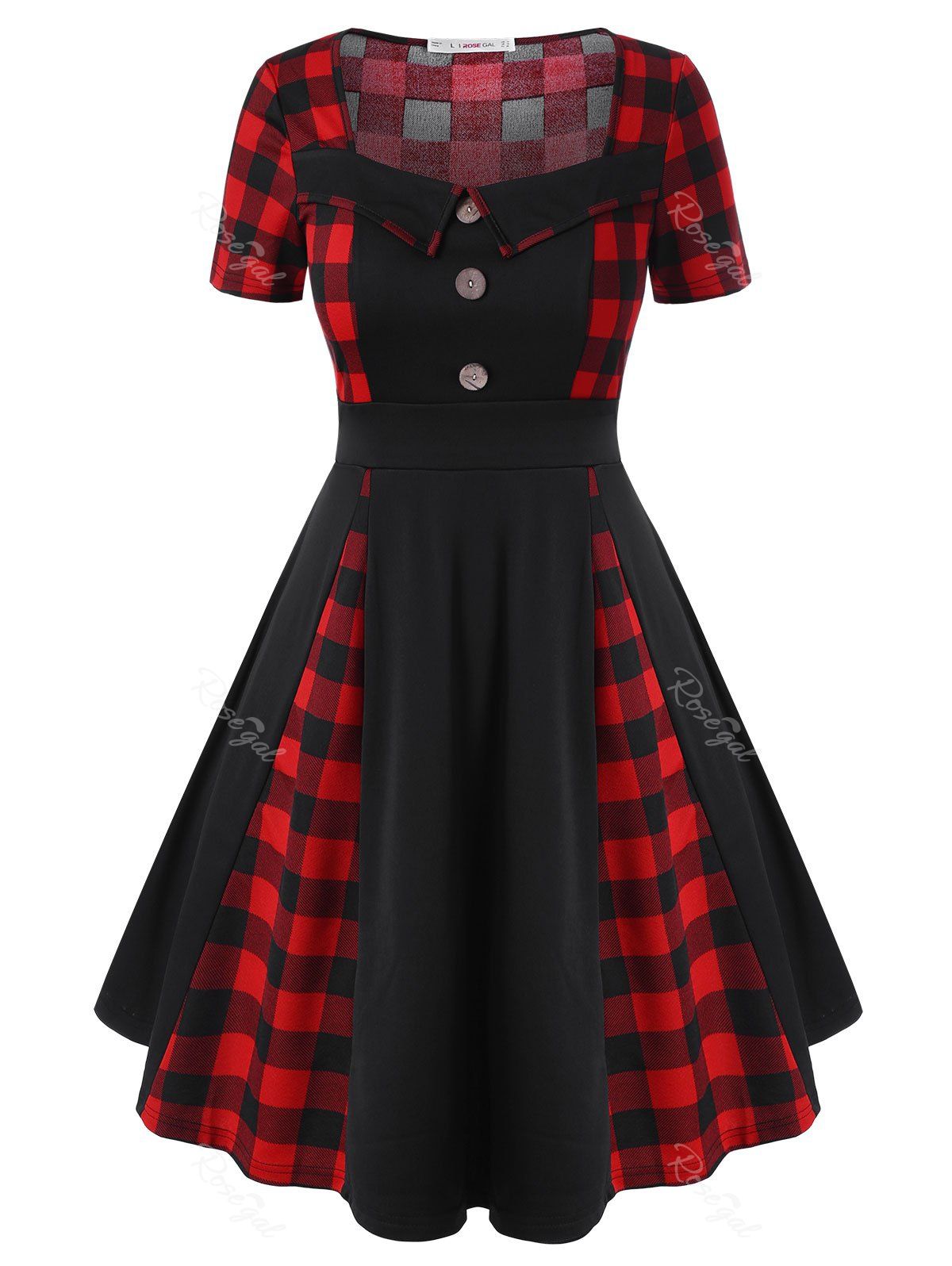 tartan fit and flare dress