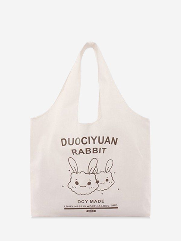 

Cartoon Graphic Canvas Shoulder Bag, Brown